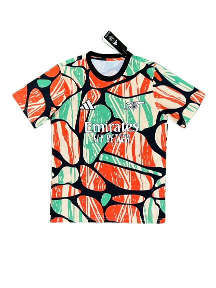 Arsenal - Maillot Pré-Match 24/25 - Orange, Noir, Vert